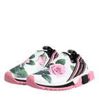 Dolce & Gabbana White Rose Print Sorrento Sneakers Shoes
