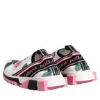 Dolce & Gabbana White Rose Print Sorrento Sneakers Shoes