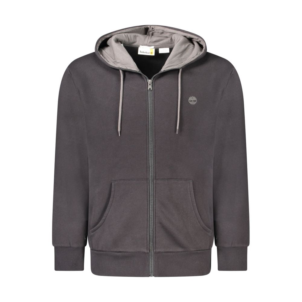 Black Timberland men's hoodie made of cotton, featuring a comfortable fit and classic design, shown in the product image.