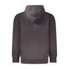 Black Timberland men's cotton hoodie with front kangaroo pocket and drawstring hood, casual and comfortable for everyday wear.