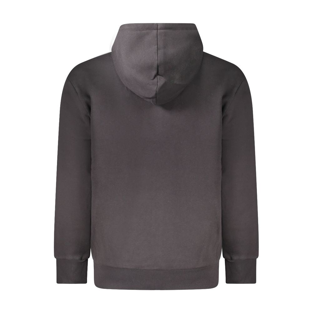 Black Timberland men's cotton hoodie with front kangaroo pocket and drawstring hood, casual and comfortable for everyday wear.