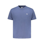 Vans blue cotton men's T-shirt with round neckline and short sleeves, casual apparel for everyday wear.