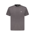 Black cotton men's T-shirt from Vans featuring a classic crew neck and short sleeves, casual and comfortable everyday wear.