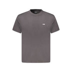 Black cotton men's T-shirt from Vans featuring a classic crew neck and short sleeves, casual and comfortable everyday wear.