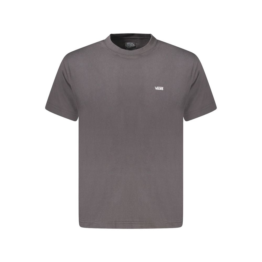 Black cotton men's T-shirt from Vans featuring a classic crew neck and short sleeves, casual and comfortable everyday wear.