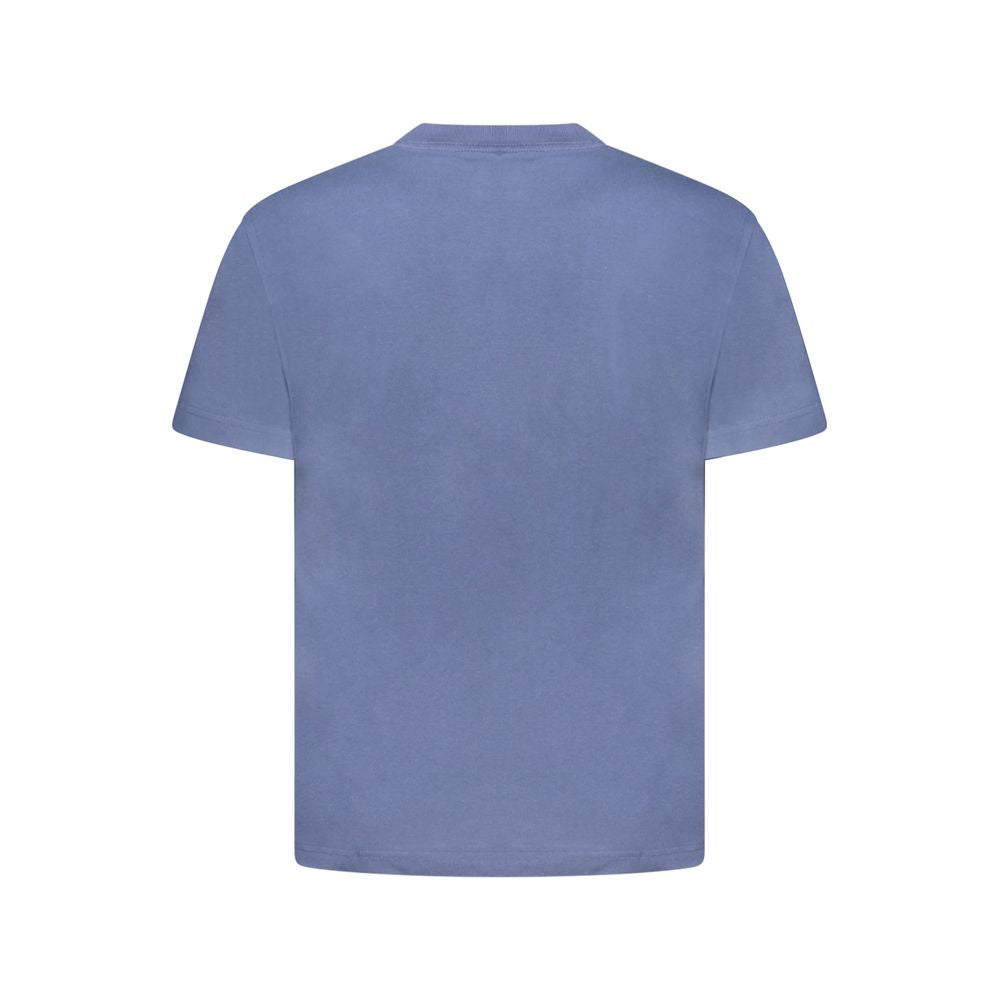 Vans blue cotton men's T-shirt with crew neck and short sleeves, casual style, displayed flat on a white background.