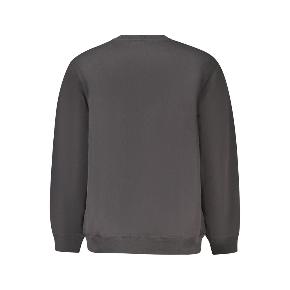 Vans black cotton men's sweatshirt with a relaxed fit and crew neckline, displayed on a hanger.