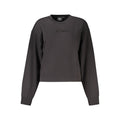 Vans black cotton women's sweatshirt with long sleeves and crew neckline, casual and comfortable everyday wear.