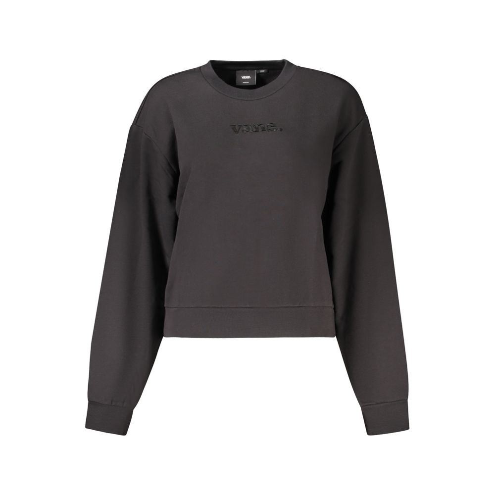 Vans black cotton women's sweatshirt with long sleeves and crew neckline, casual and comfortable everyday wear.