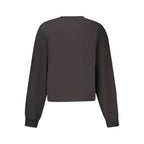 Vans black cotton women's sweatshirt with long sleeves and crew neck, casual and comfortable fashion hoodie.
