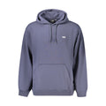 Vans blue cotton men's hoodie with front pocket and drawstring hood, casual athletic style.
