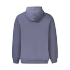 Vans blue cotton men's hoodie with front pocket and drawstring hood, casual and comfortable everyday wear.