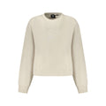 Vans beige cotton women's sweatshirt with a relaxed fit and long sleeves, casual style for everyday wear.