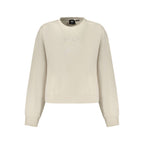 Vans beige cotton women's sweatshirt with a relaxed fit and long sleeves, casual style for everyday wear.