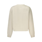 Vans beige cotton women's sweatshirt with crew neck and long sleeves, casual and comfortable fit.