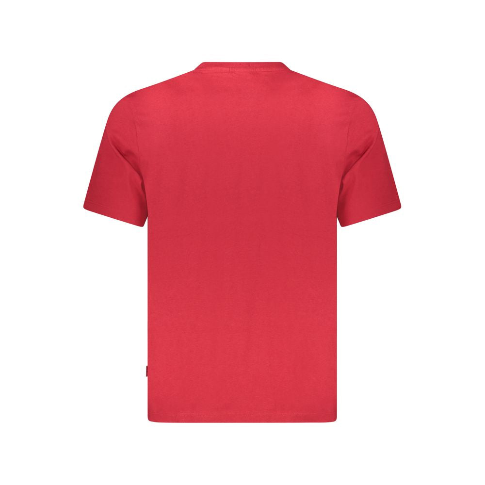 Red cotton men's T-shirt by Pepe Jeans, featuring a classic fit and short sleeves.