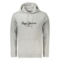 Pepe Jeans gray cotton sweatshirt for men, casual long-sleeve top with ribbed cuffs and crew neck, comfortable and stylish.