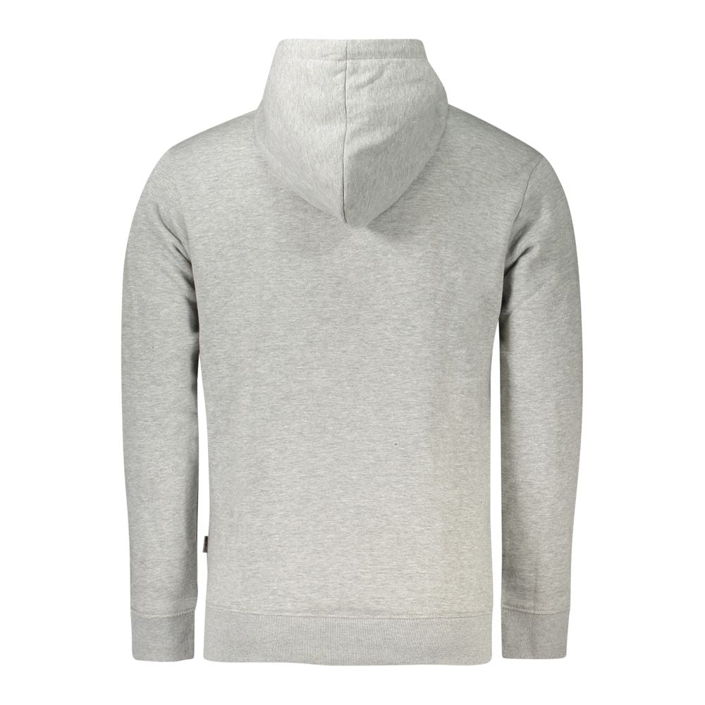 Pepe Jeans gray cotton men's sweatshirt with ribbed cuffs and crew neckline, casual style for everyday wear.