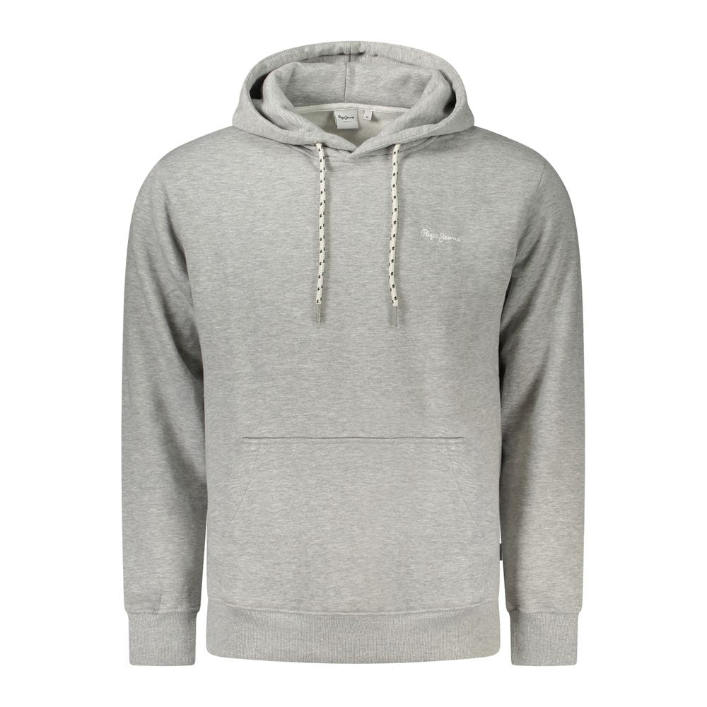 Gray Pepe Jeans men's cotton sweatshirt with crewneck and long sleeves, casual style, shown on a mannequin.