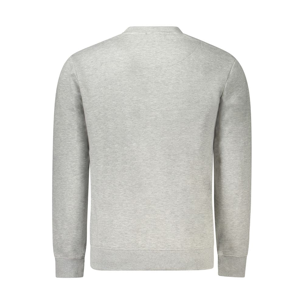 Gray Pepe Jeans men's cotton sweatshirt with ribbed cuffs and crew neckline, casual and comfortable for everyday wear.
