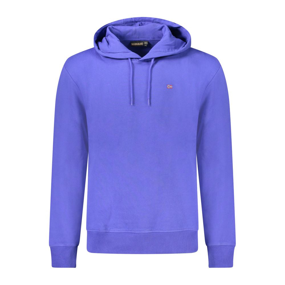 Napapijri blue cotton men's sweatshirt with crew neck and long sleeves, casual and comfortable for everyday wear.