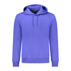 Napapijri blue cotton men's sweatshirt with crew neck and long sleeves, casual and comfortable for everyday wear.