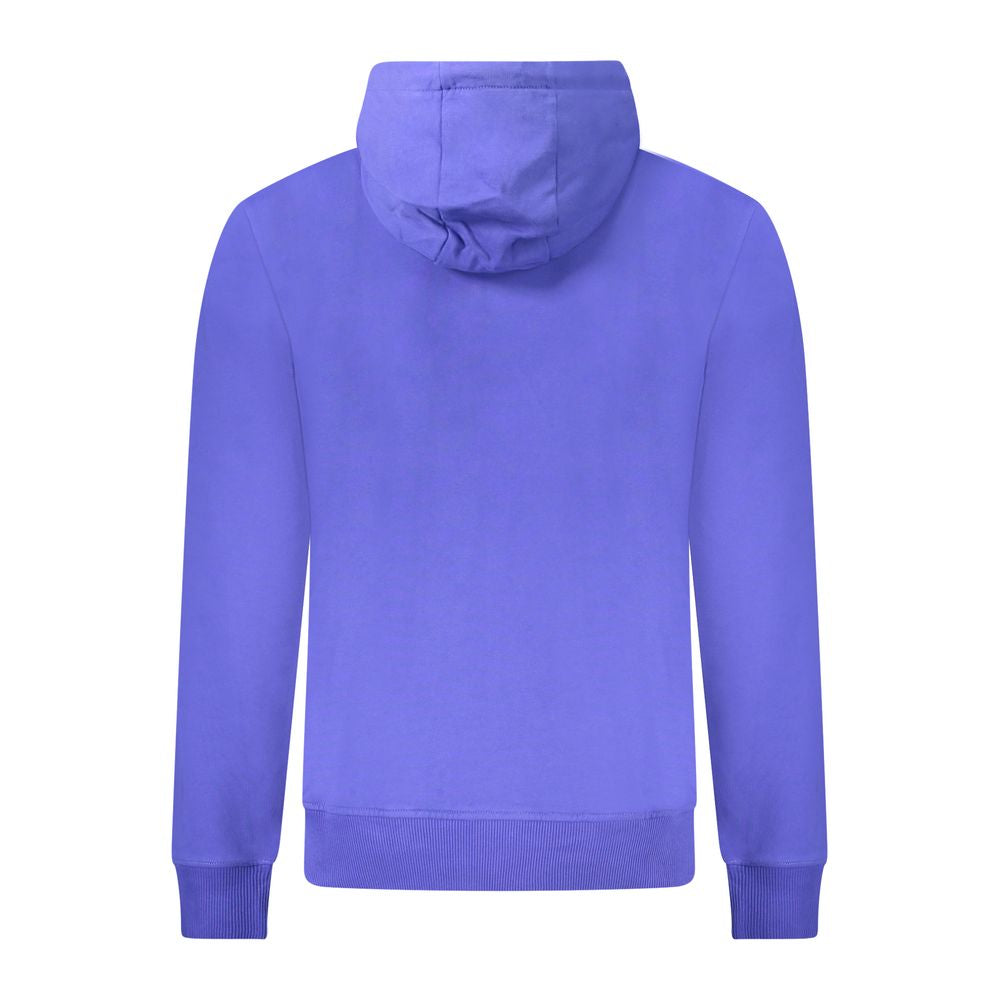 Napapijri blue cotton men's sweatshirt with crew neck and long sleeves, casual style, front logo detail.