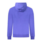 Napapijri blue cotton men's sweatshirt with crew neck and long sleeves, casual style, front logo detail.