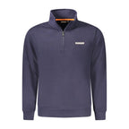 Blue cotton men's sweatshirt by Napapijri featuring a comfortable fit and casual style.