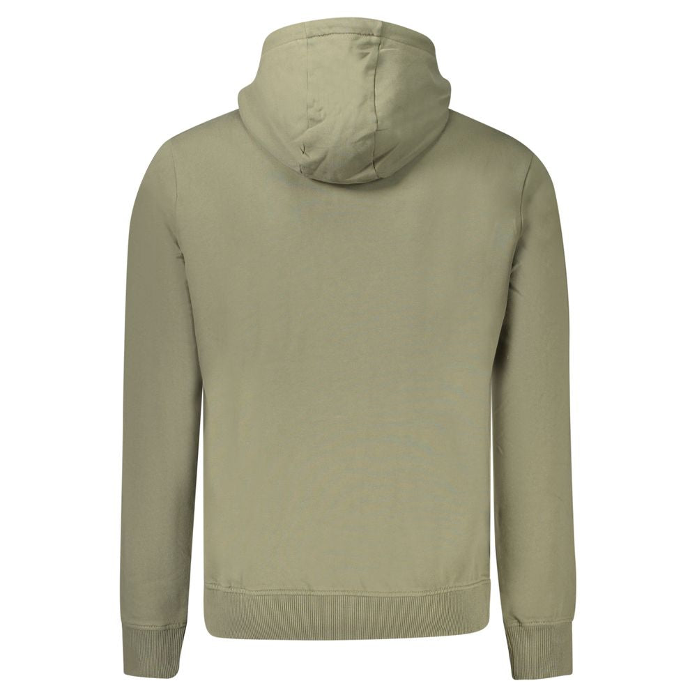 Napapijri Verde cotton men's sweatshirt with crew neckline and long sleeves, casual apparel for everyday wear.