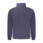 Napapijri blue cotton men's sweatshirt with crew neck and long sleeves, casual style for everyday wear.