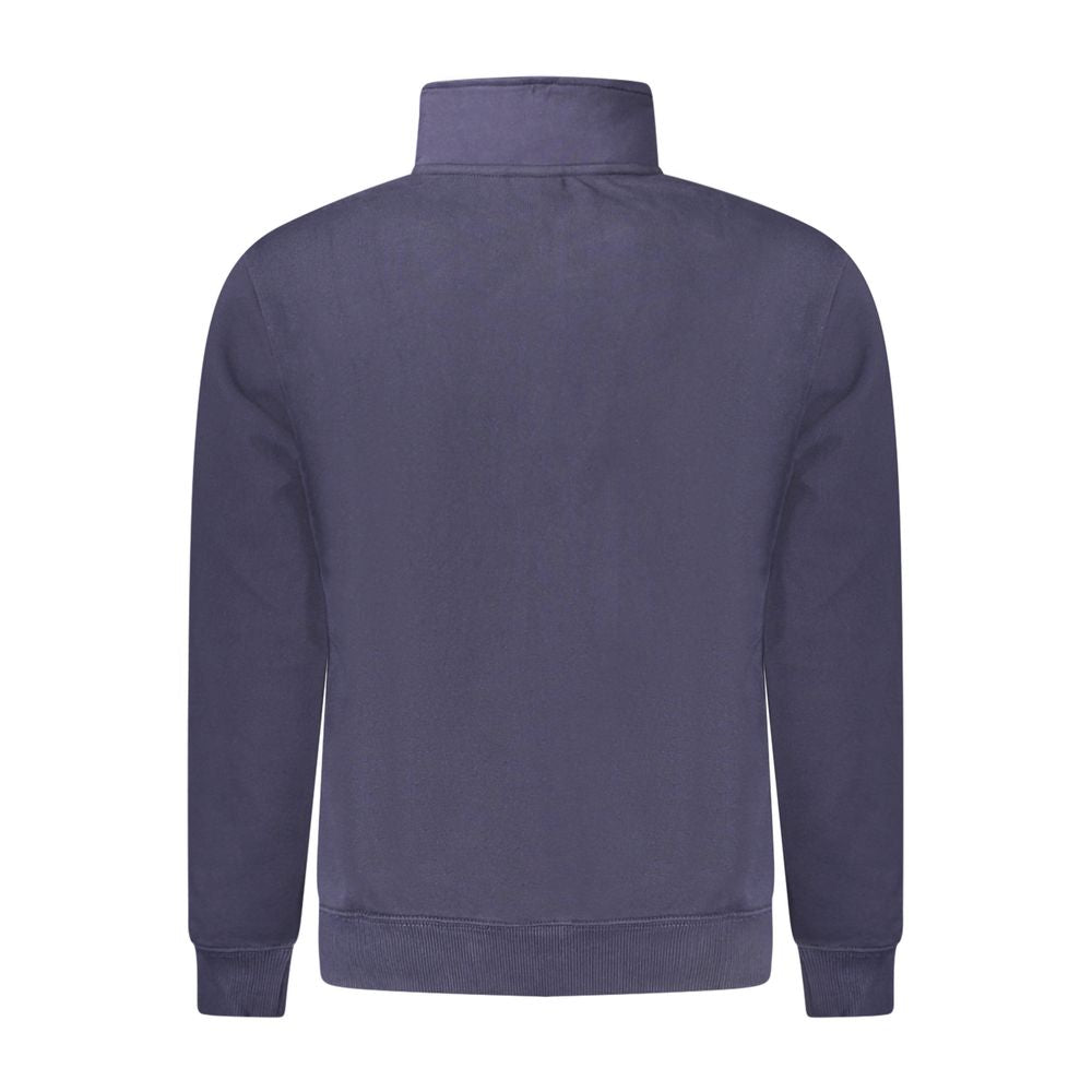 Napapijri blue cotton men's sweatshirt with crew neck and long sleeves, casual style for everyday wear.