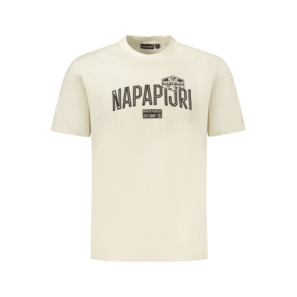 Napapijri Beige Cotton Men T-Shirt Napapijri
