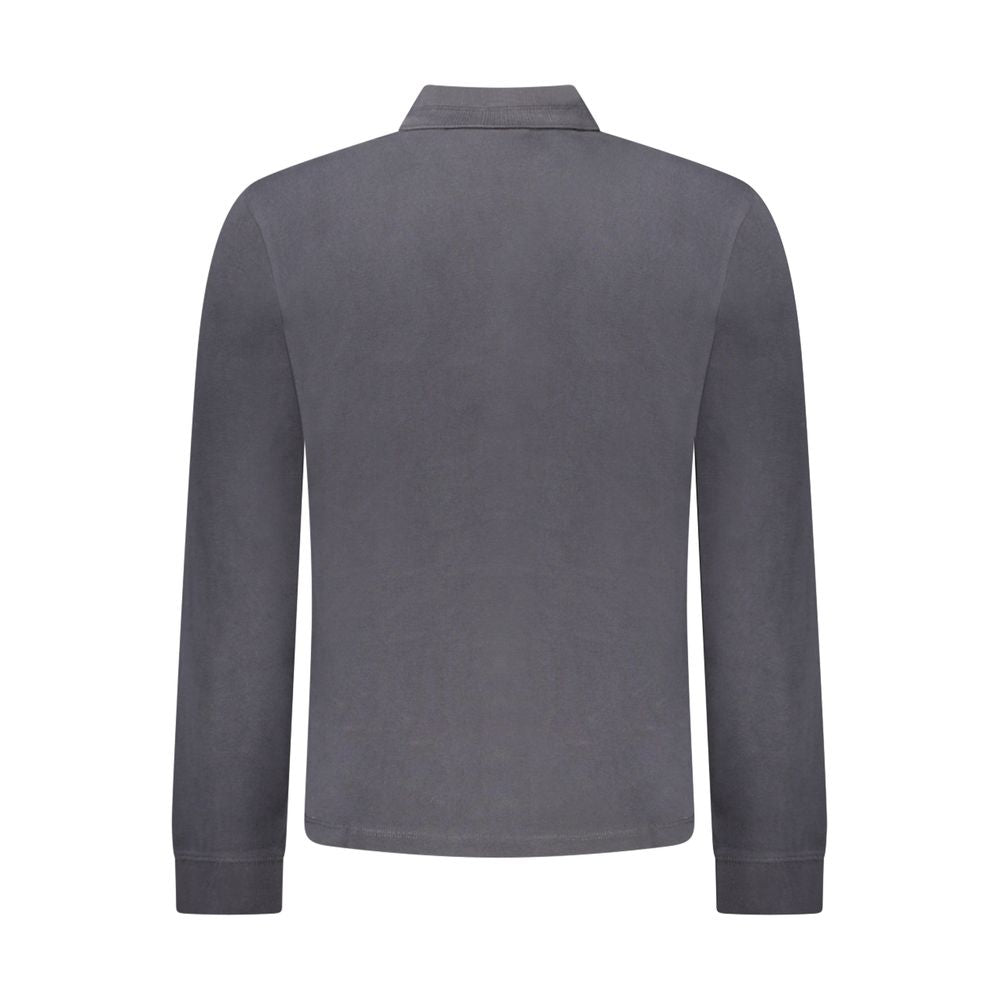 NaproNipri Nero cotton men's polo shirt shown in black with a classic collar and short sleeves.
