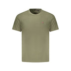 Men's Napapijri Verde cotton T-shirt with short sleeves and crew neck, featuring a simple, stylish design.