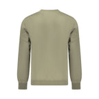 Napapijri Verde cotton men's sweatshirt featuring a relaxed fit and classic crew neckline, displayed on a plain background.