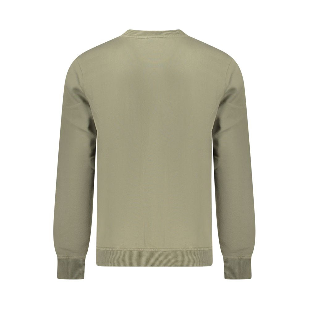 Napapijri Verde cotton men's sweatshirt featuring a relaxed fit and classic crew neckline, displayed on a plain background.