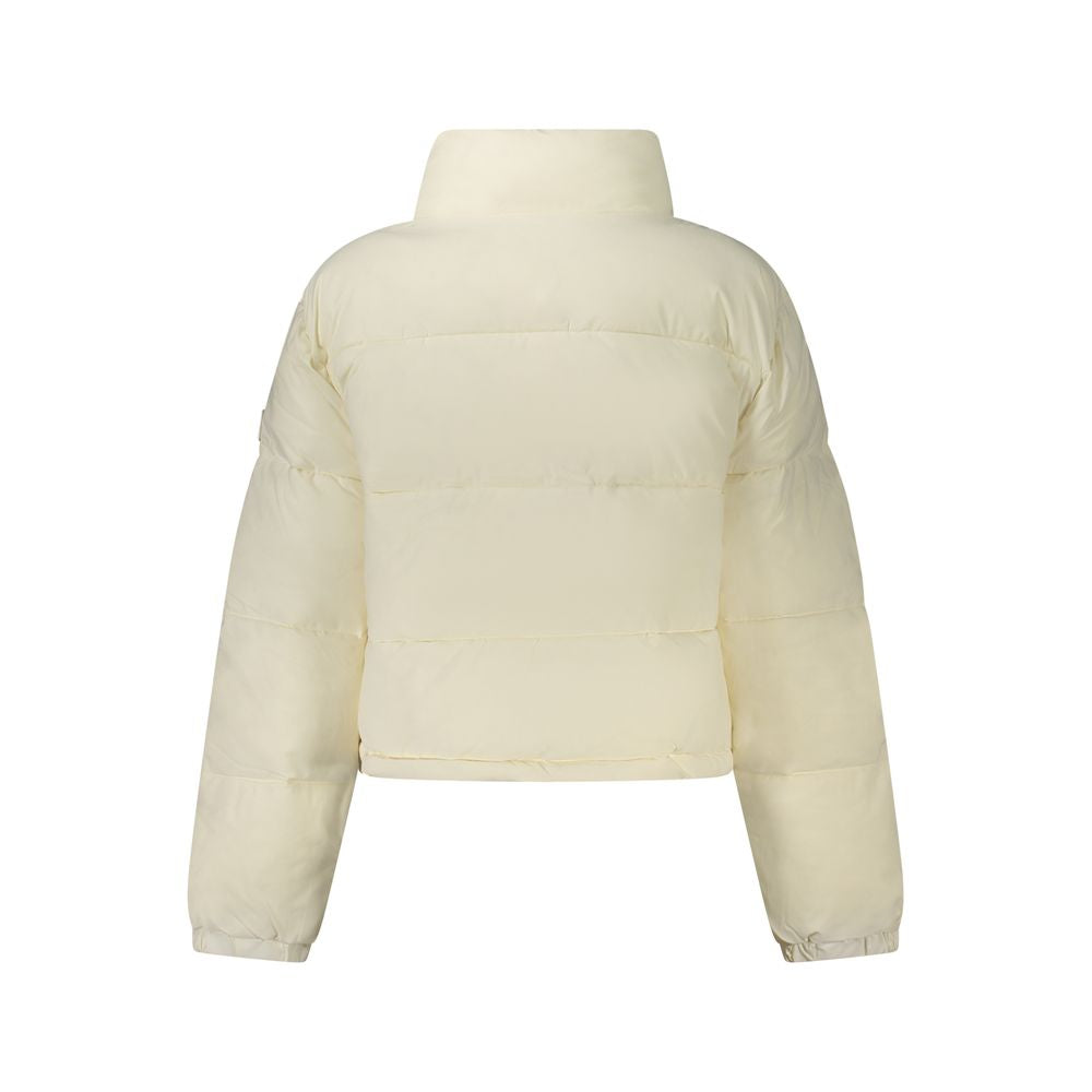 Guess Jeans Bianco women's recycled polyester jacket with a stylish fit and casual design, suitable for everyday wear.
