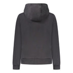 Black cotton women's hoodie by Napapijri, featuring a relaxed fit and comfortable design, shown on a model.
