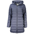 Pepe Jeans women's blue polyamide jacket featuring a stylish design, lightweight fabric, and front zipper closure.
