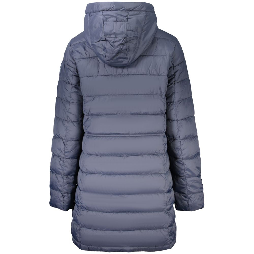 Pepe Jeans women's blue polyamide jacket with a stylish fit and zipper closure, perfect for casual outdoor wear.