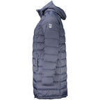 Pepe Jeans women's blue poliammide jacket with front zipper and collar, stylish outdoor outerwear for women.