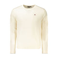Napapijri Bianco Lana men's sweater in white, featuring a cozy knit design and ribbed cuffs, perfect for casual wear.
