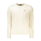 Napapijri Bianco Lana men's sweater in white, featuring a cozy knit design and ribbed cuffs, perfect for casual wear.
