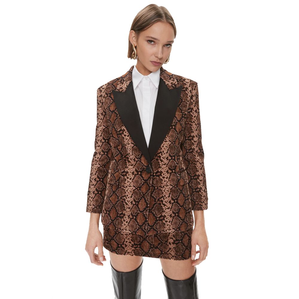PINKO Brown Cotton Women Blazer PINKO
