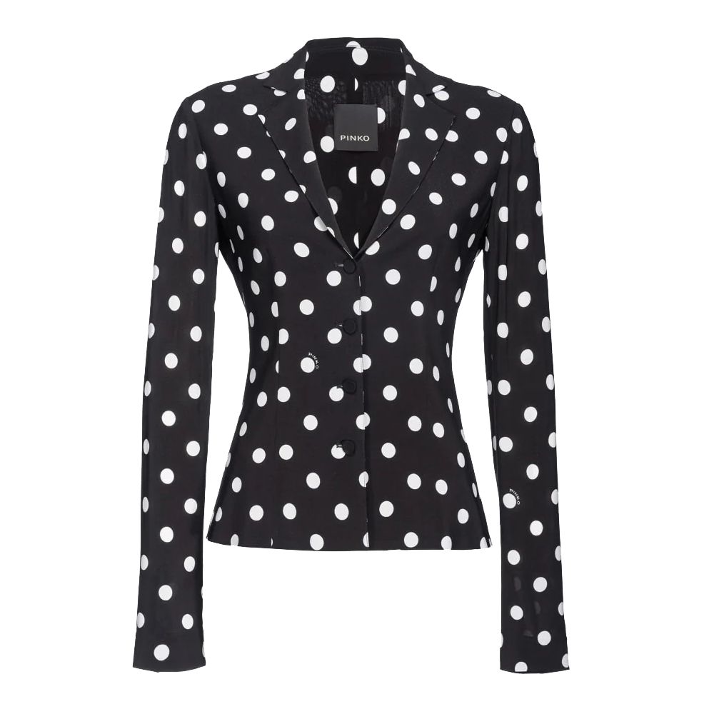 PINKO Black Viscose Women Blazer PINKO