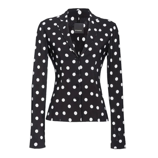 PINKO Black Viscose Women Blazer PINKO