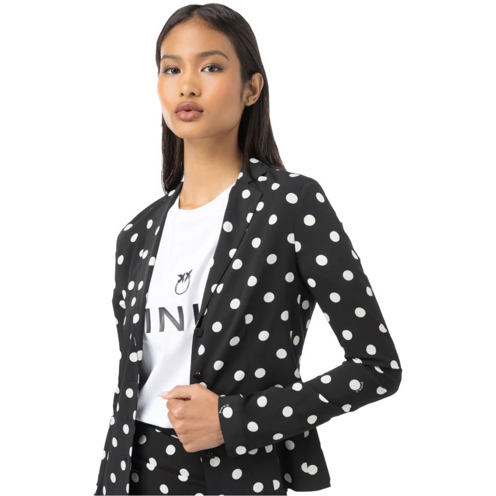 PINKO Black Viscose Women Blazer PINKO