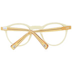 Sting brown acetate and plastic glasses frames with rounded design and clear lenses, stylish eyewear for everyday wear.