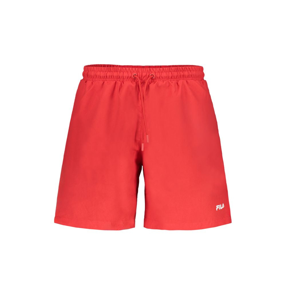 Fila Rosso polyester men's swim boxer shorts with a fitted design and elastic waistband, perfect for swimming and beachwear.